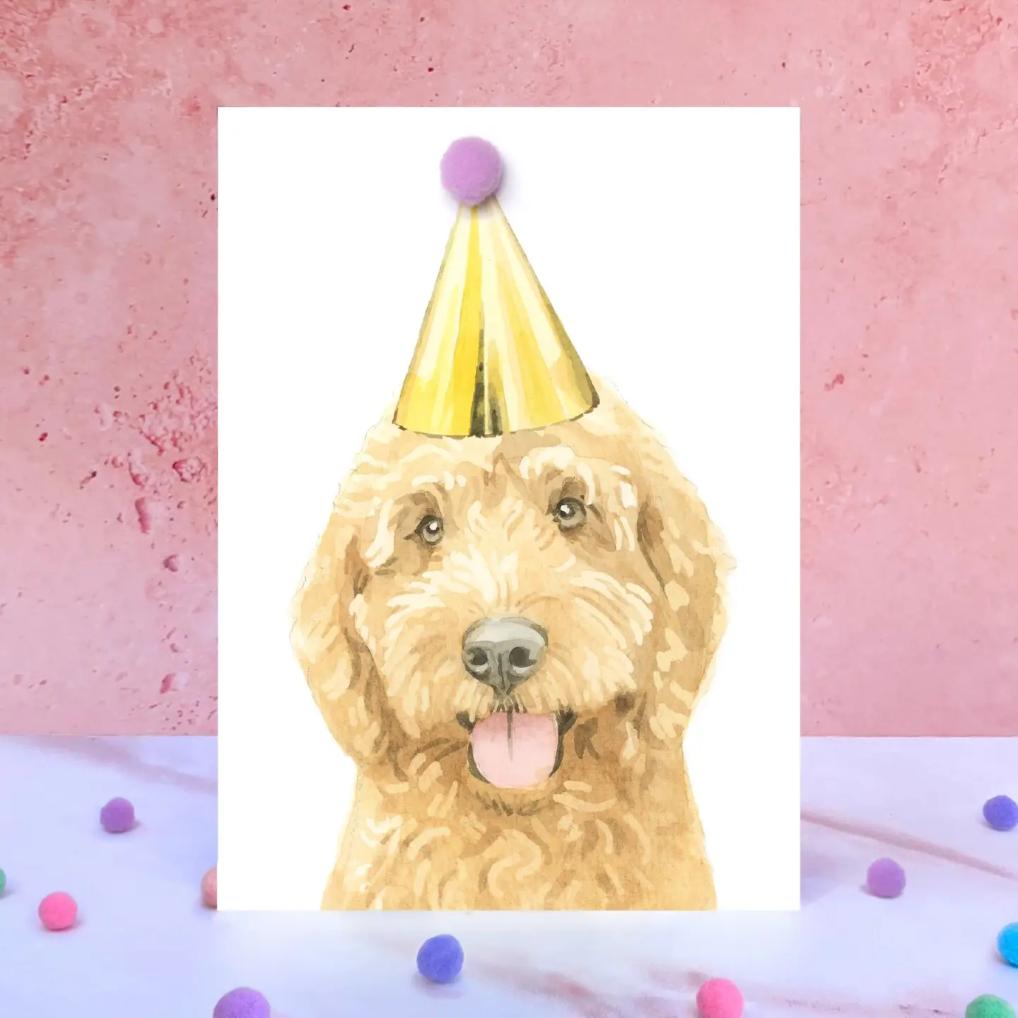 Grußkarte Ruby Cockapoo POMPOM