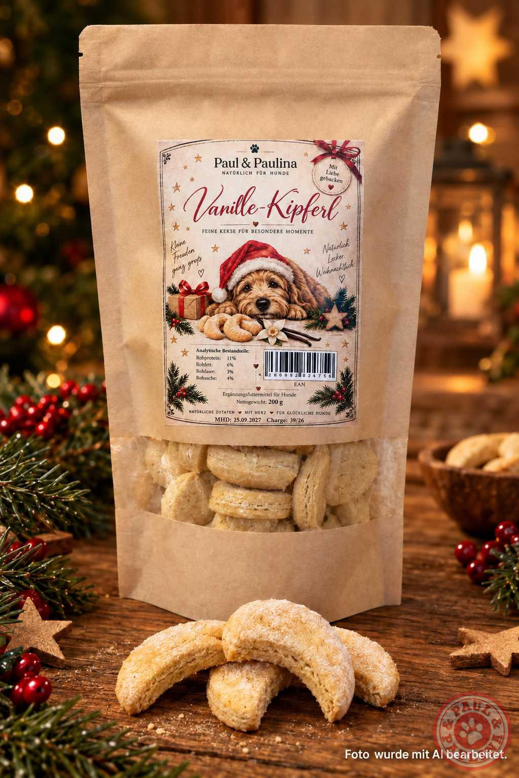 Paul & Paulina VANILLE KIPFERL für Hunde 200 g