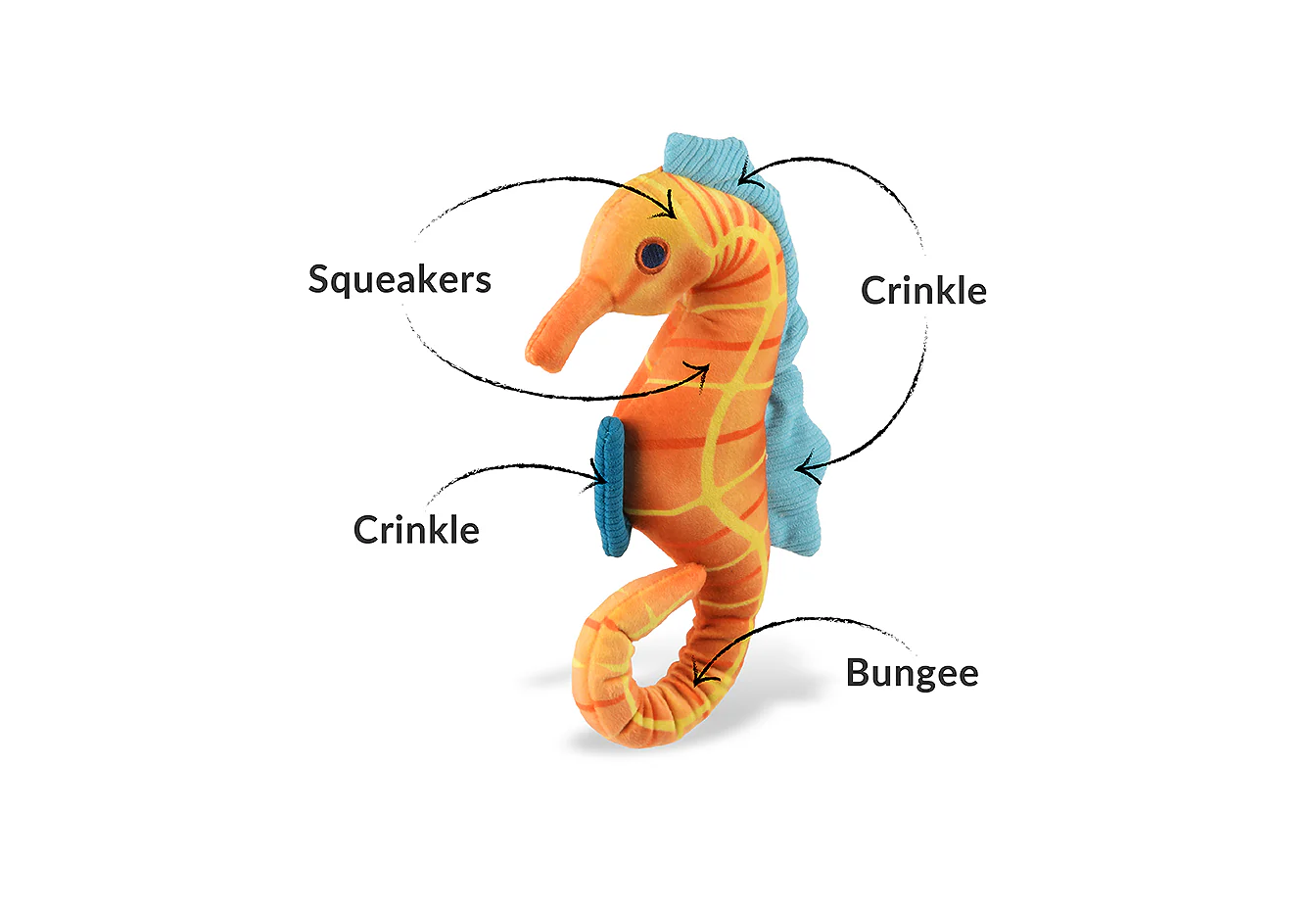 Hundespielzeug Ocean Buddies SEAHORSE Seepferdchen