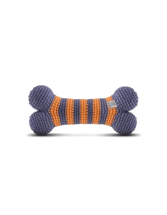Hundespielzeug Knochen LILLY orange & dusty blue