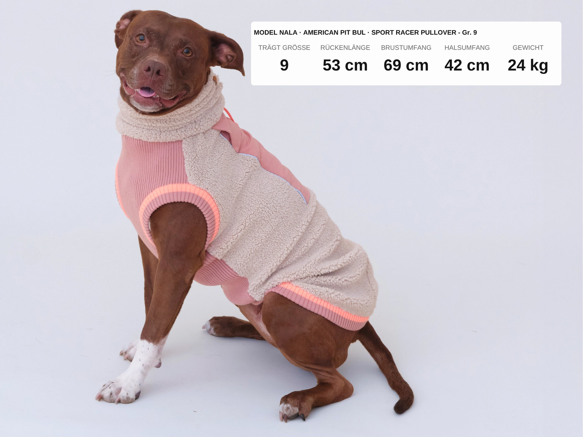 lumiies® THE SPORT RACER PULLOVER Royal Rosewood – warmer Sherpa Hundepullover Gr. 7