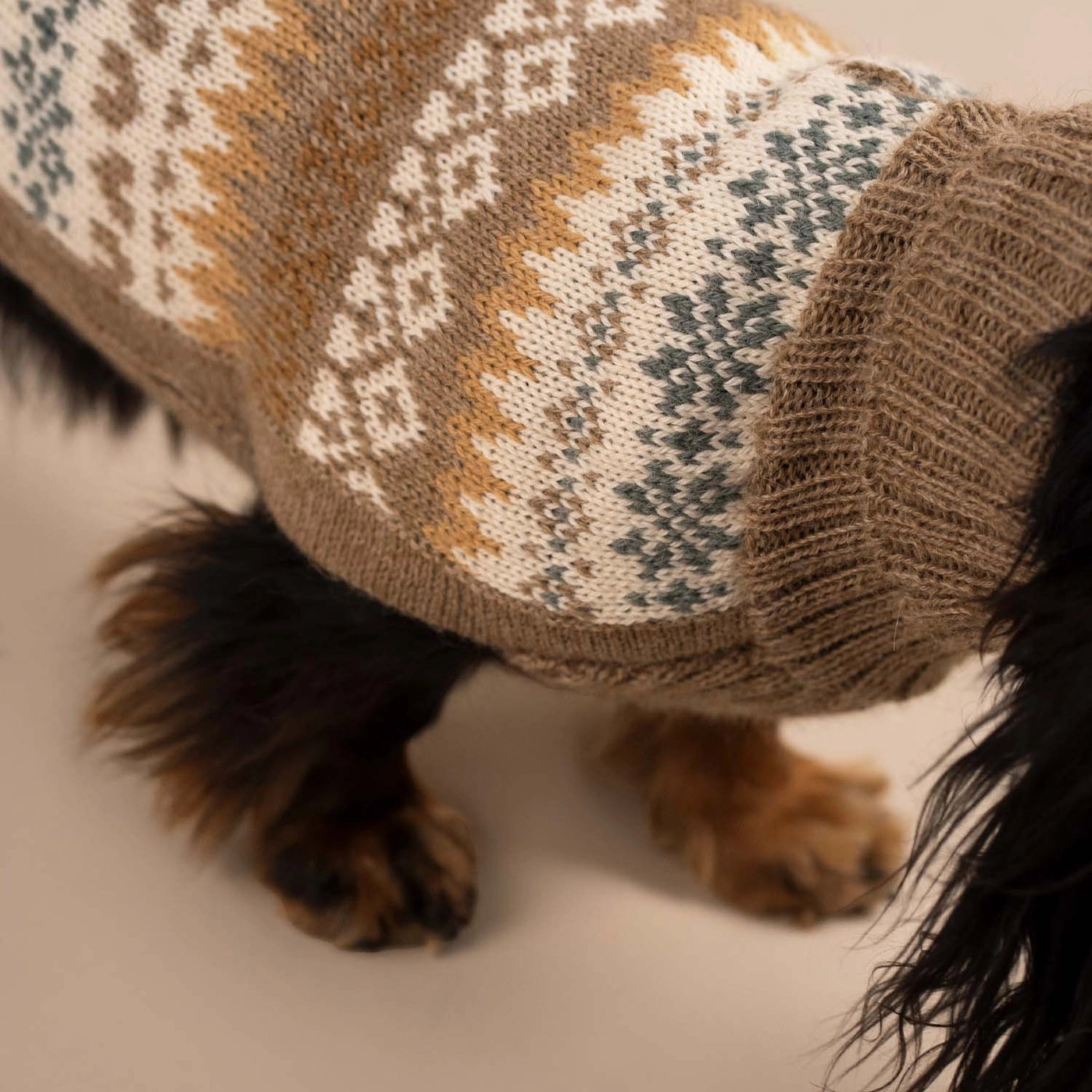 Alqo Wasi FALL MEDLEY Alpaka Hundepullover Brown Gr. L