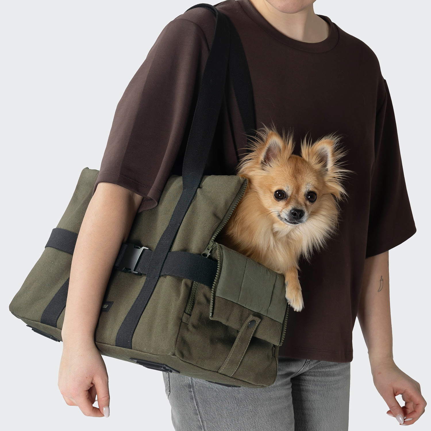 Hundetasche TURIN Canvas Olive