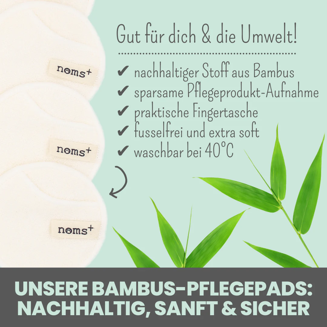 noms+ Waschbare Pflegepads aus Bambus (4 Stück)
