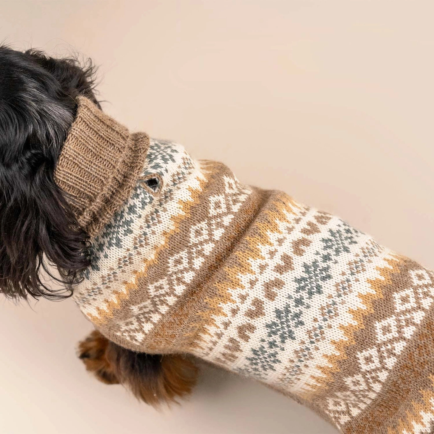 Alqo Wasi FALL MEDLEY Alpaka Hundepullover Brown Gr. L