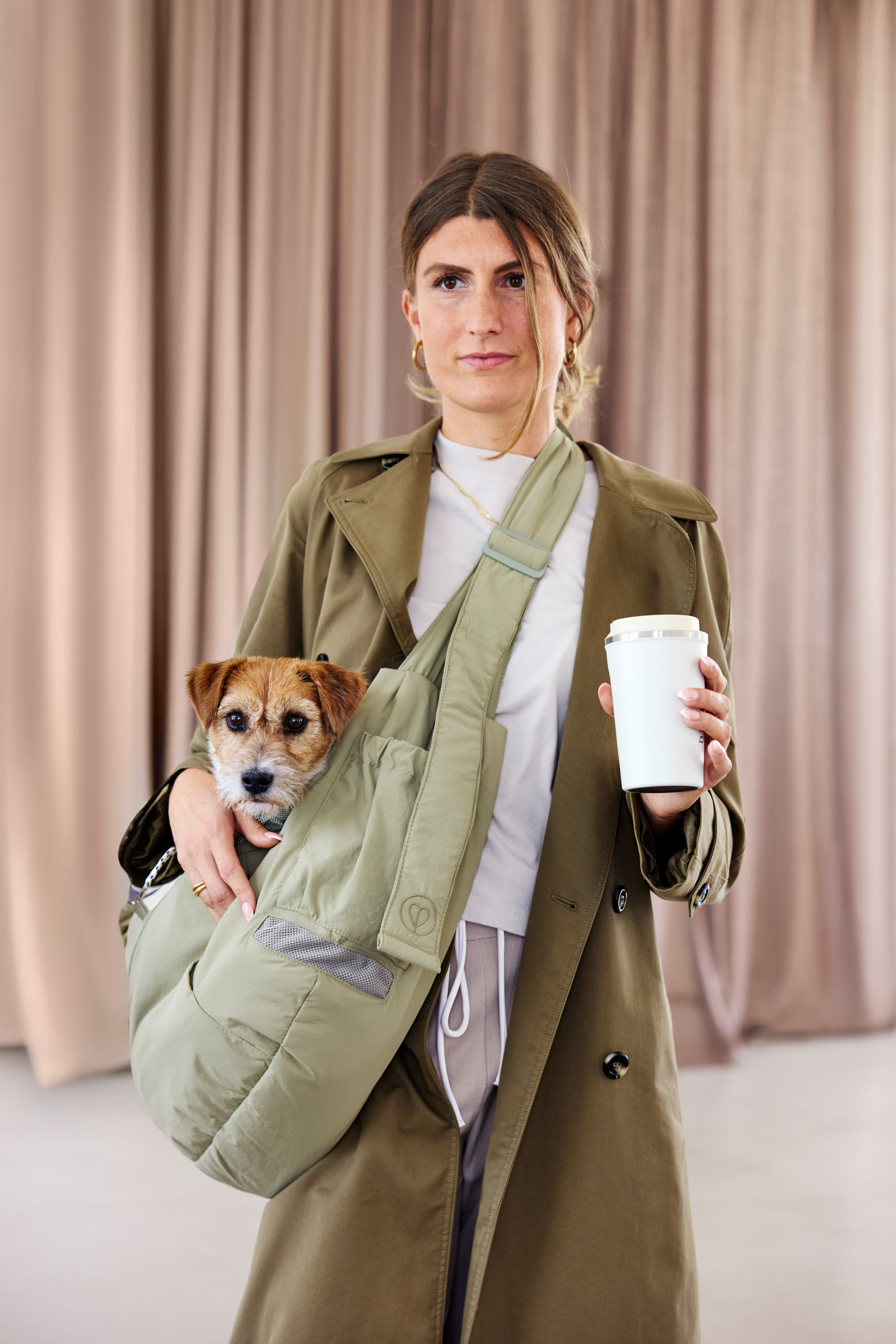 PALOPA Dog Bag BARA Crinkled Pale Olive