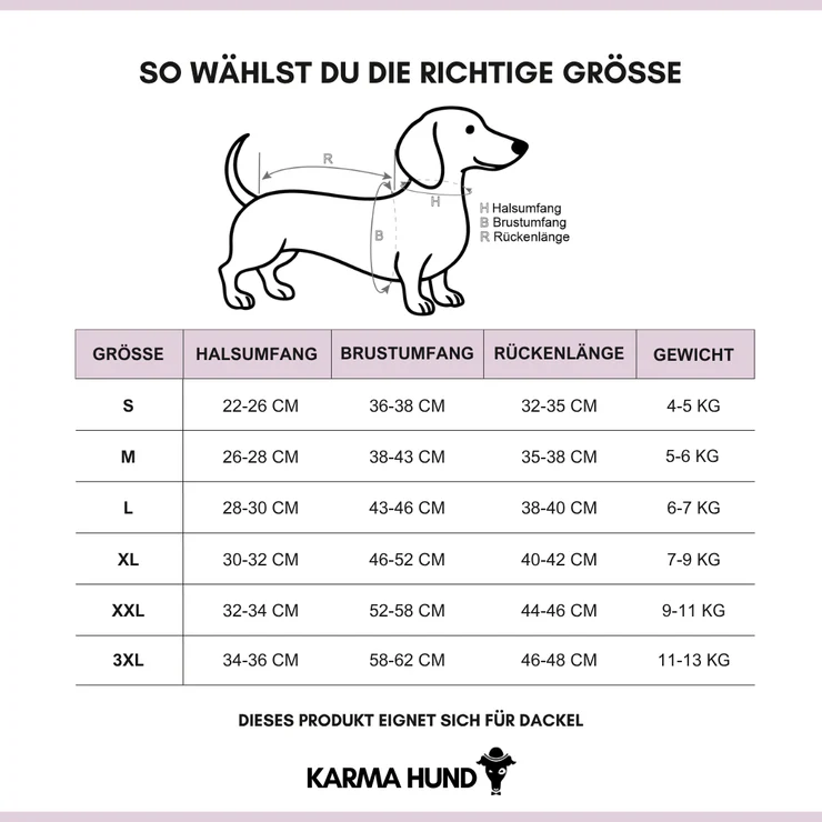 Karma Hund FLEECE SHIRT Dackel Dunkelbraun