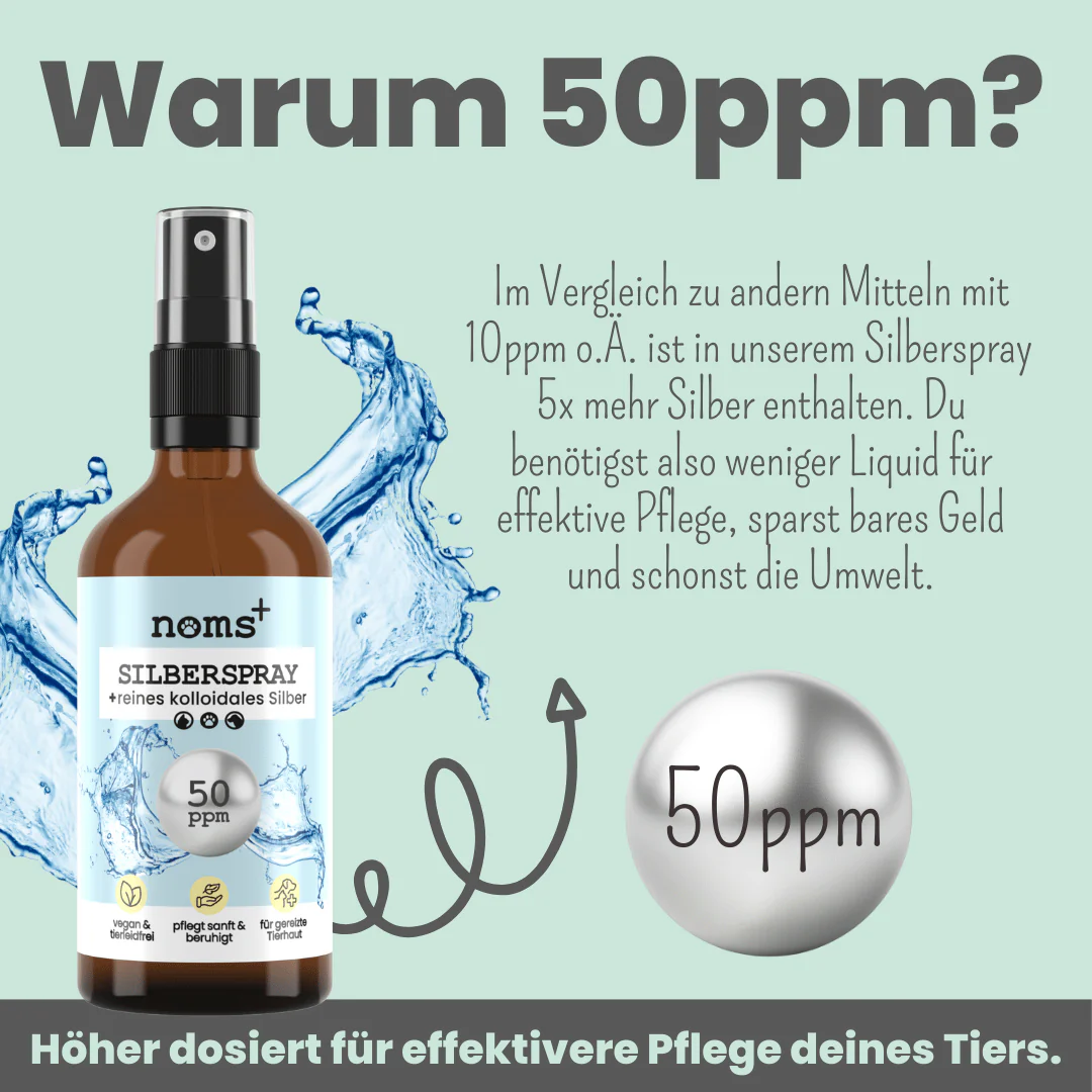 noms+ Silberspray für Hunde und Katzen mit 50ppm 100 ml