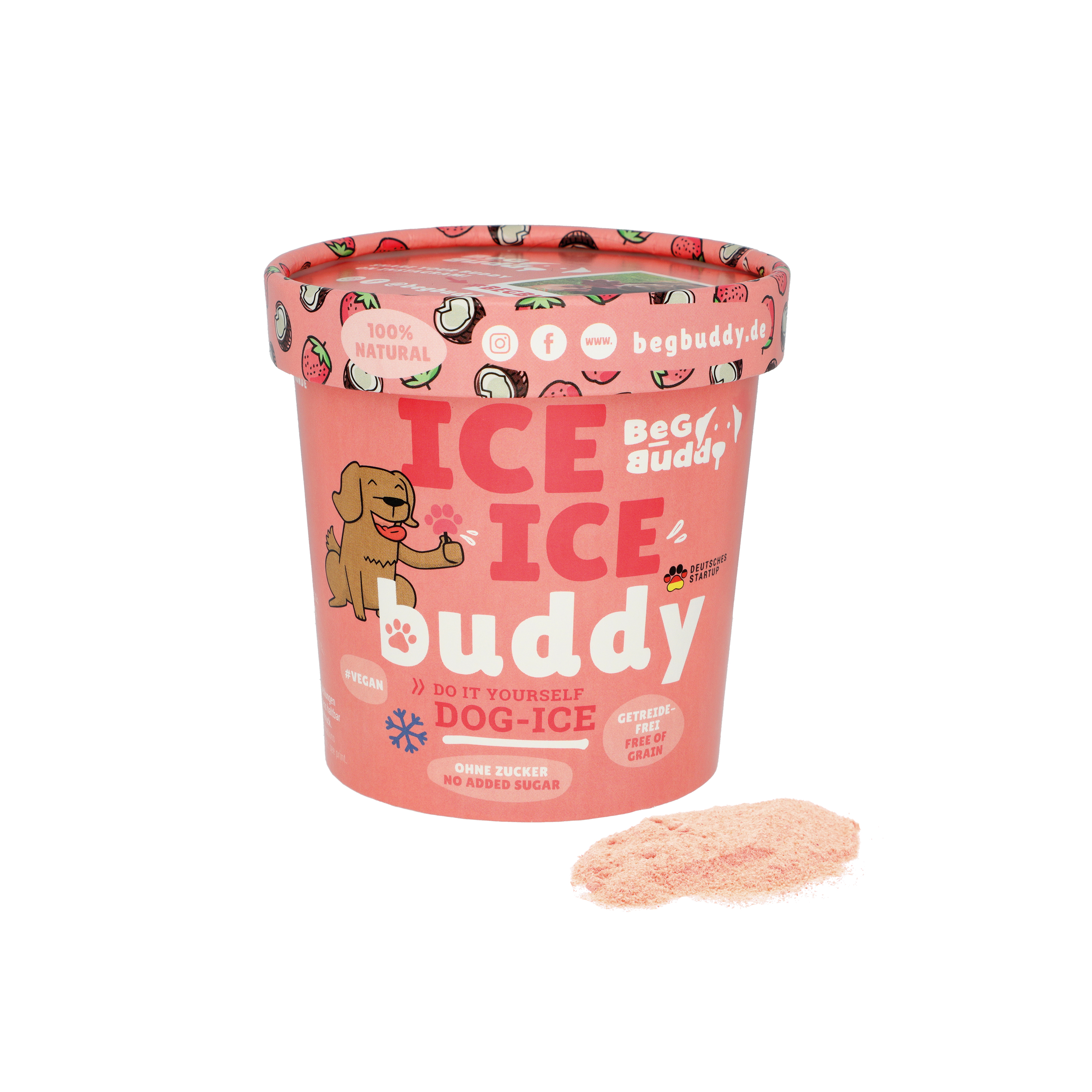Hundeeispulver ICE ICE BUDDY Kokos & Erdbeere