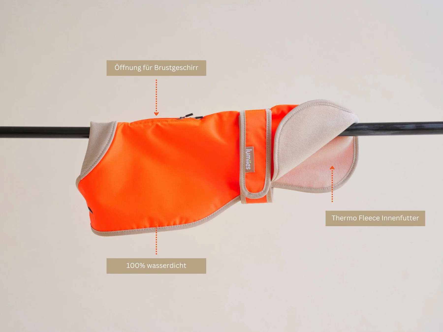 lumiies® Regenmantel THE GLOW RAINCOAT REGULAR_FIT Neon Tangerine Tiger