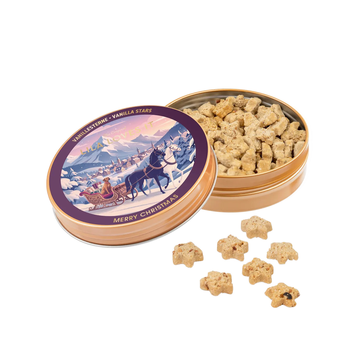LILA LOVES IT Weihnachts-Goodies – Vegetarische Kokos-Vanille-Sternchen 60 g